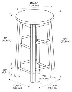 Bar Stool: Round Seat, 24-Inch 
