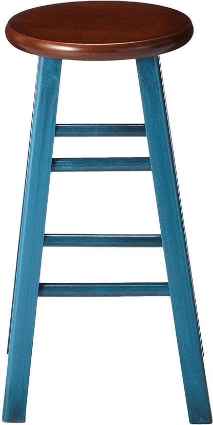  Bar Stool: Rustic Teal/Walnut 