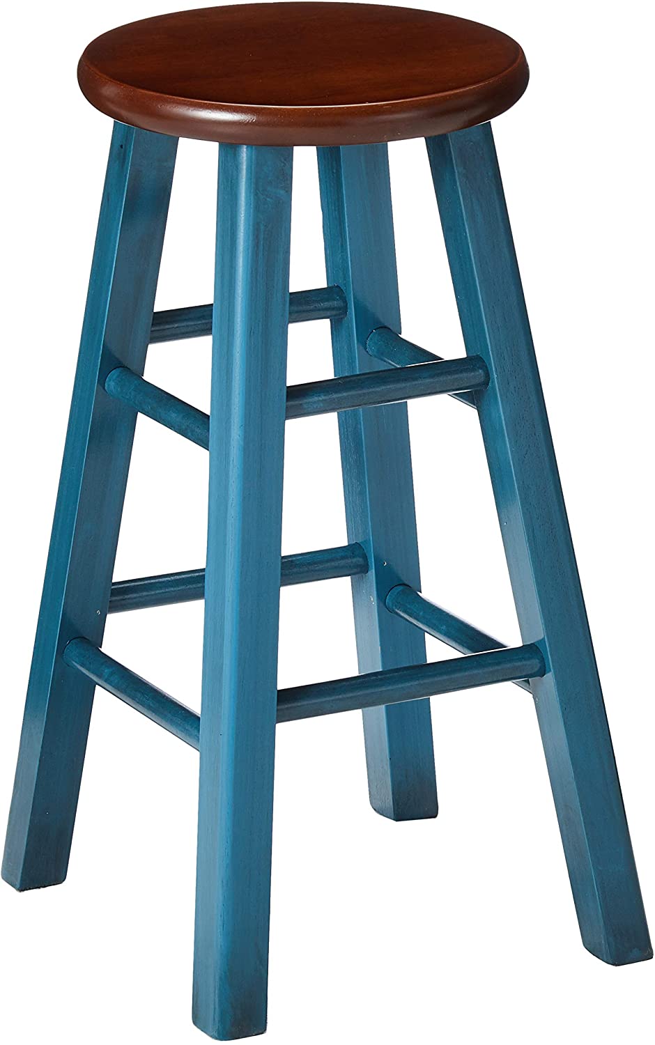  Bar Stool: Rustic Teal/Walnut 