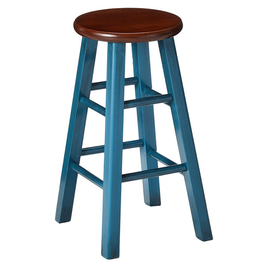 Bar Stool Rustic TealWalnut