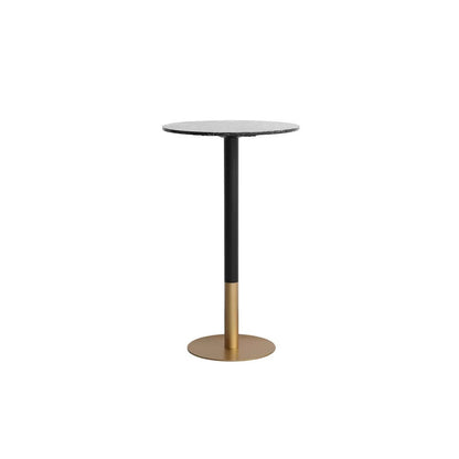 Bar Table: Counter Height 23.5'' Stone Iron Pedestal Pub Table