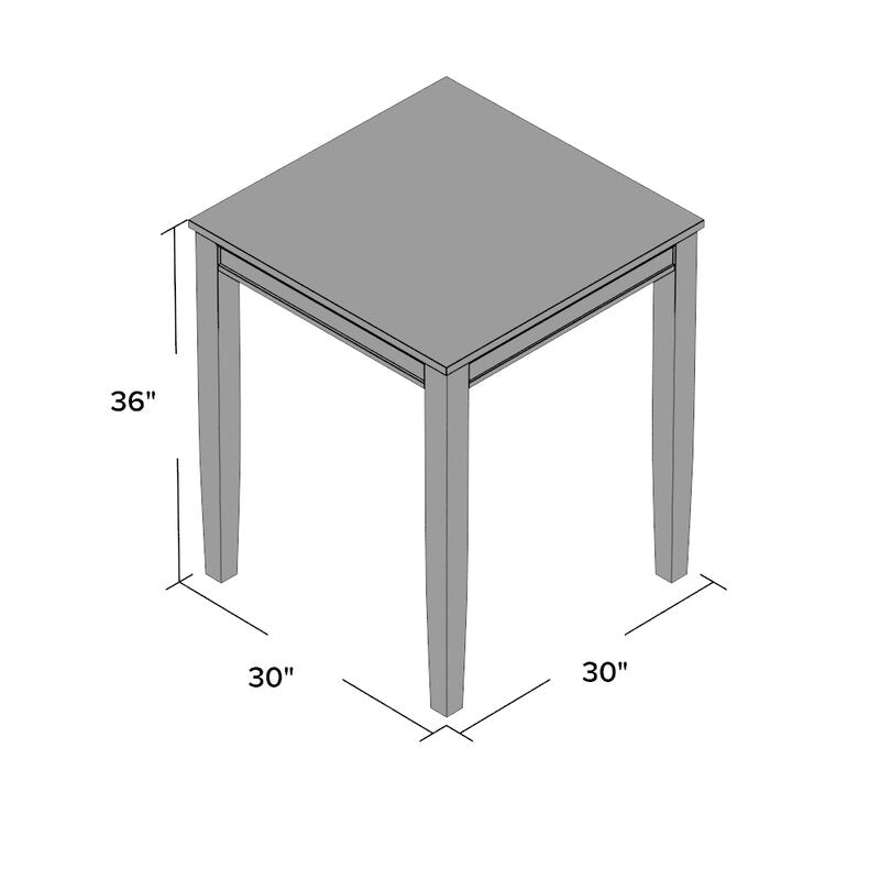 Bar Table Set: 3-Piece Pub Dining Set with Tapered Leg