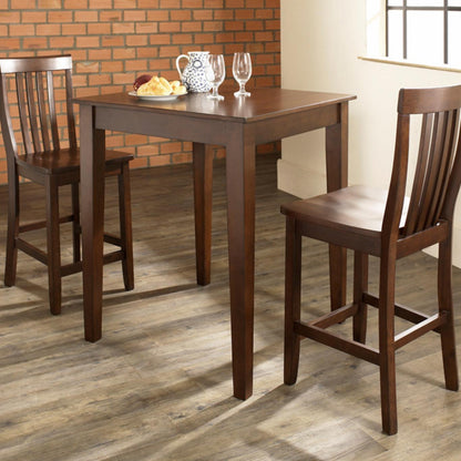 Bar Table Set: 3-Piece Pub Dining Set with Tapered Leg