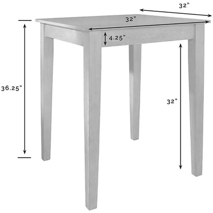 Bar Table Set: 3-Piece Pub Set with Tapered Leg and X-Back Stools