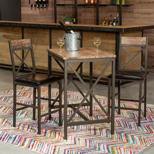 Bar Table Set: 3 Piece Counter Height Pub Set