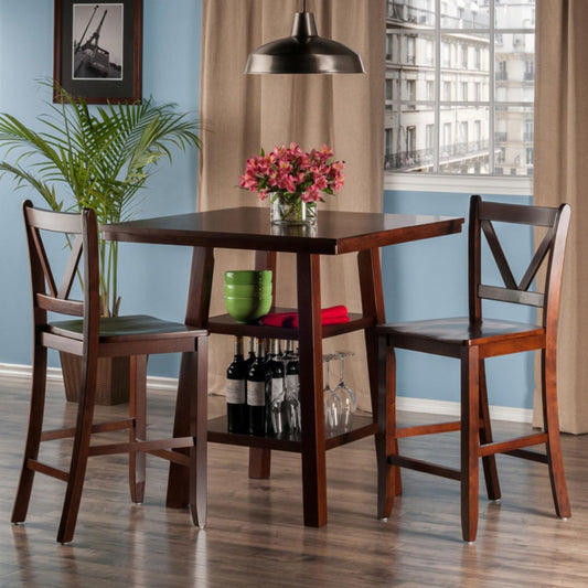 Bar Table Set: 3 Piece Counter Height Pub Set