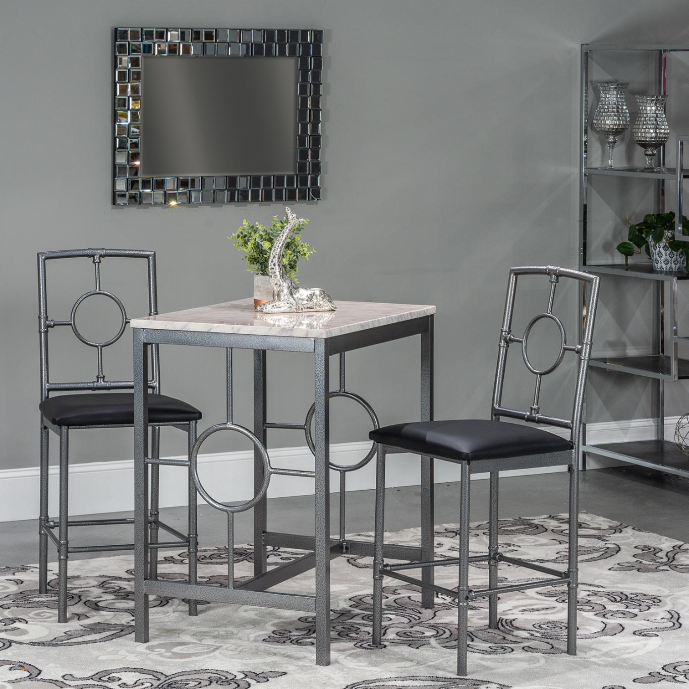 Bar Table Set: 3 Piece Counter Height Pub Table Set