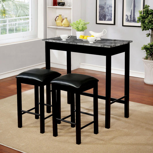 Bar Table Set: 3 Piece Counter Height Pub Table Set