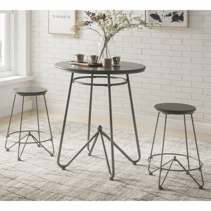 Bar Table Set: 3 Piece Industrial Counter Height Pub Table Set