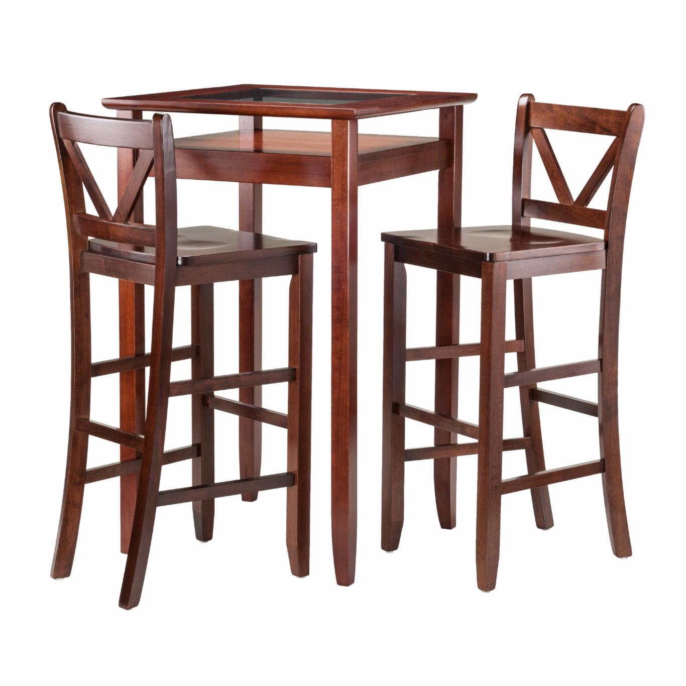Bar Table Set: 3 Piece Pub Set