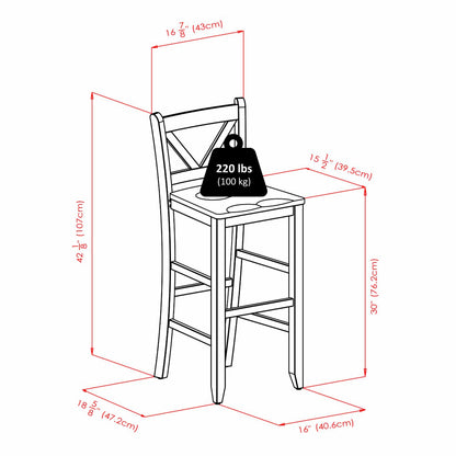 Bar Table Set: 3 Piece Pub Set