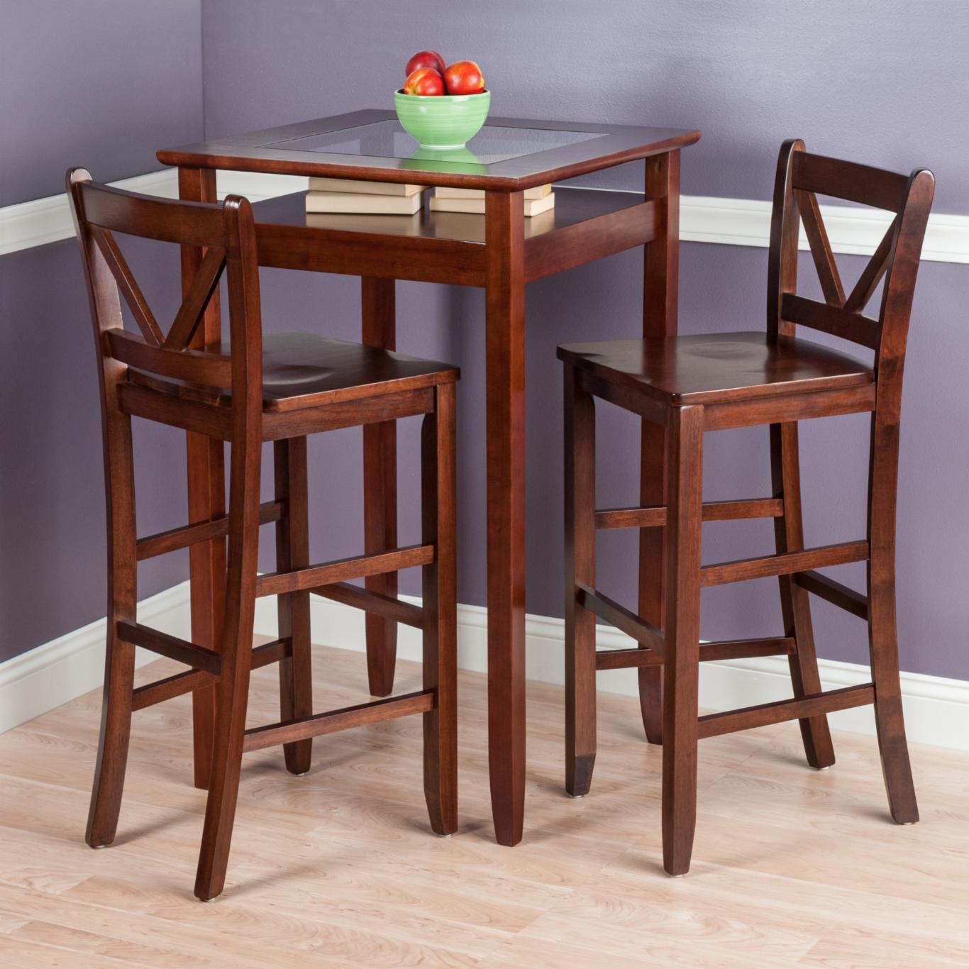 Bar Table Set: 3 Piece Pub Set