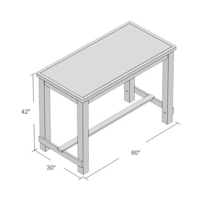 Bar Table Set: 4 Person Rustic Bar Set