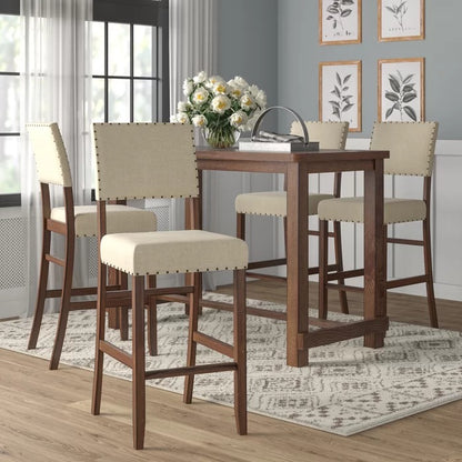 Bar Table Set: 4 Person Rustic Bar Set
