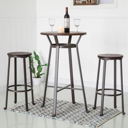 Bar Table Set: Bar Height 23.62'' Iron Pub Set
