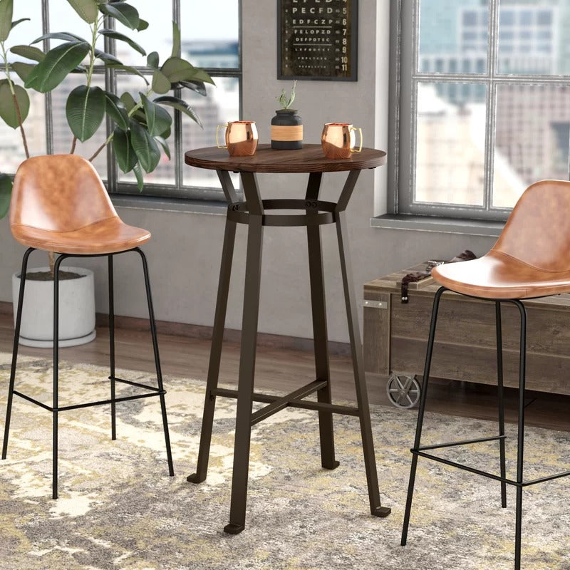 Bar Table Set: Bar Height 23.62'' Iron Pub Set