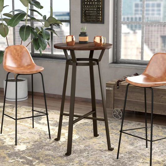 Bar Table Set: Bar Height 23.62'' Iron Pub Set