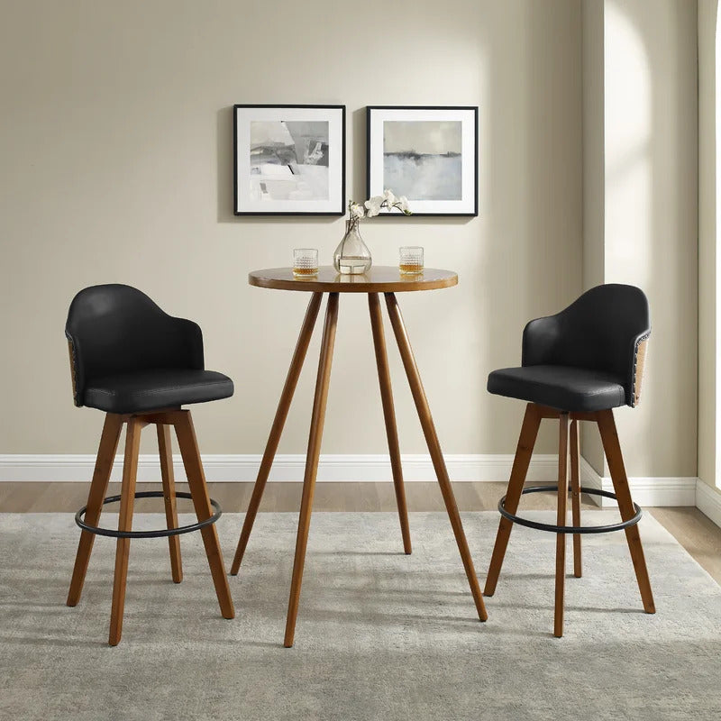 Bar Table Set: Bar Height Table with Two Chairs Pub Set