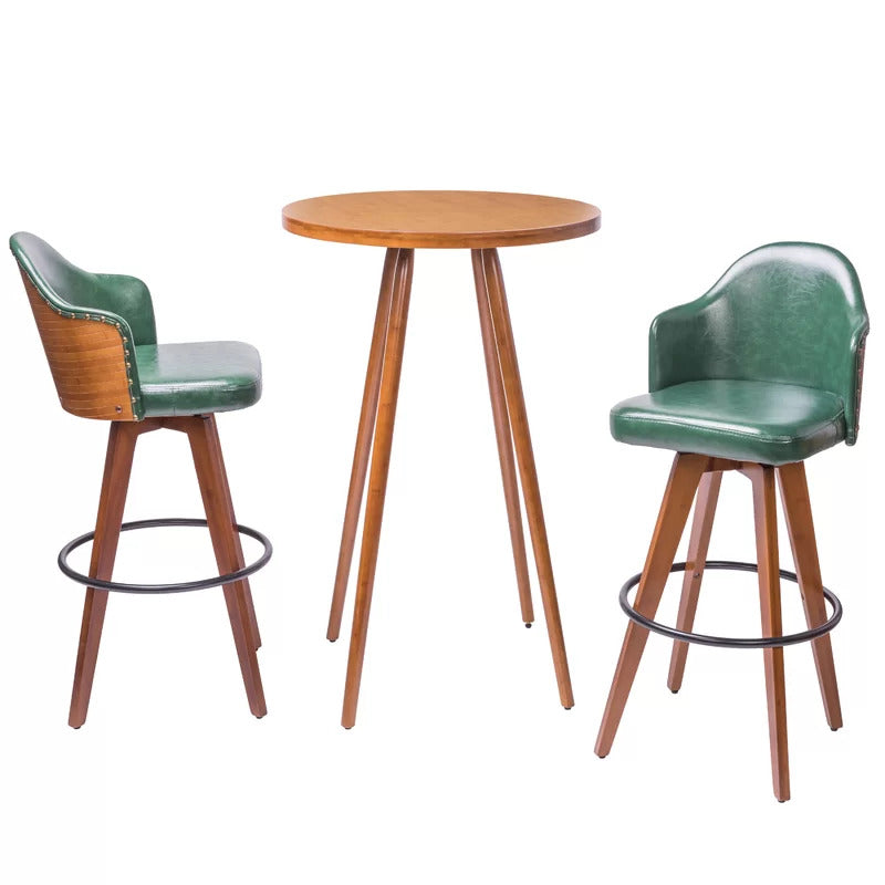 Bar Table Set: Bar Height Table with Two Chairs Pub Set