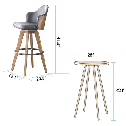 Bar Table Set: Bar Height Table with Two Chairs Pub Set