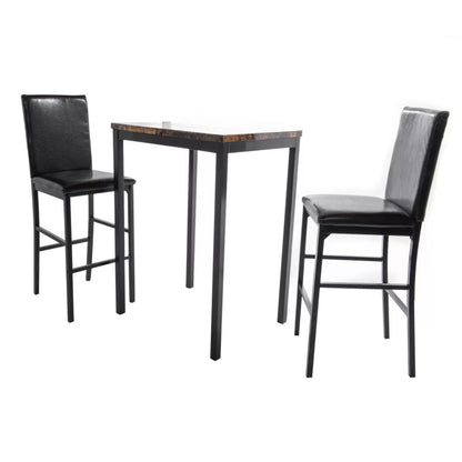 Bar Table Set: Bar Height Table with Two Chairs Pub Set