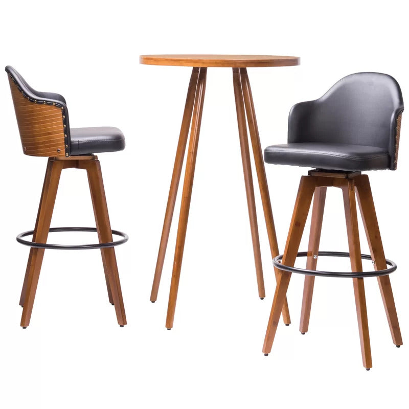 Bar Table Set: Bar Height Table with Two Chairs Pub Set