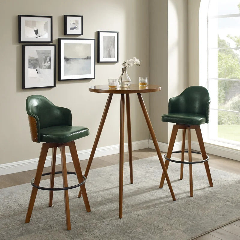 Bar Table Set: Bar Height Table with Two Chairs Pub Set