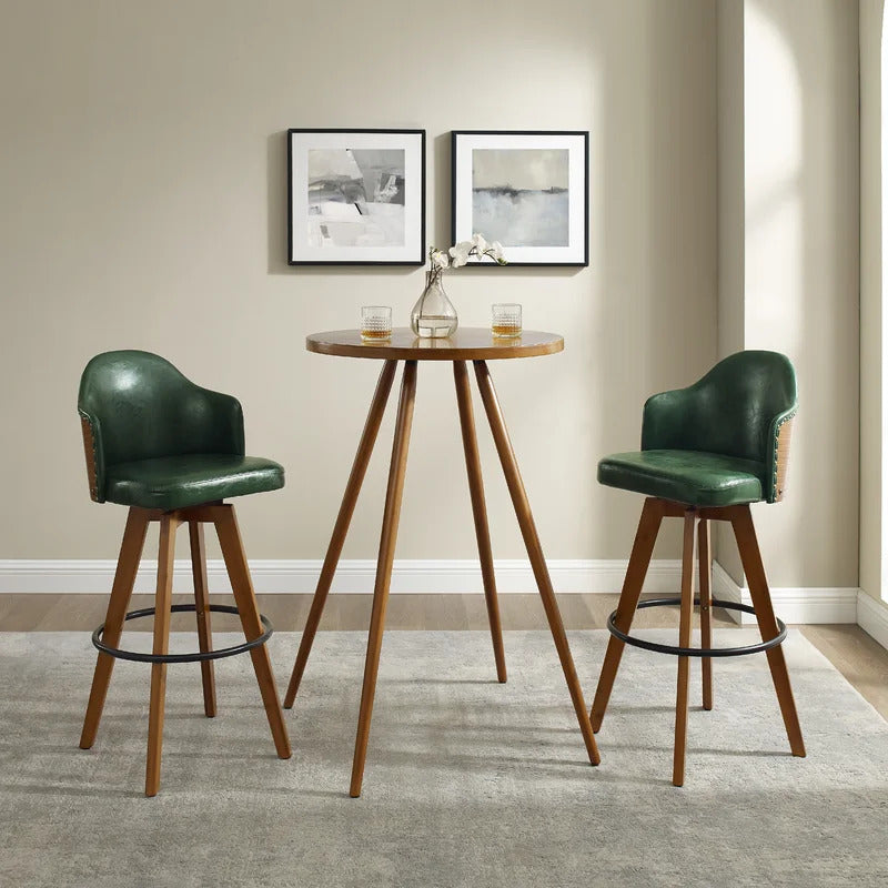 Bar Table Set: Bar Height Table with Two Chairs Pub Set