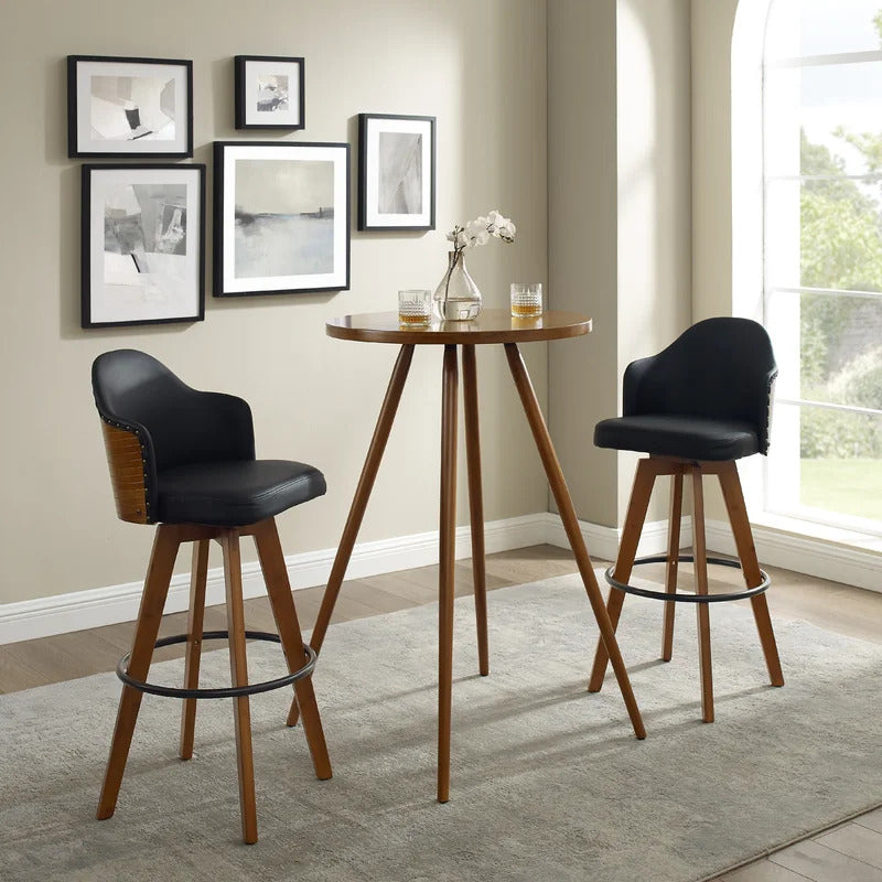 Bar Table Set: Bar Height Table with Two Chairs Pub Set
