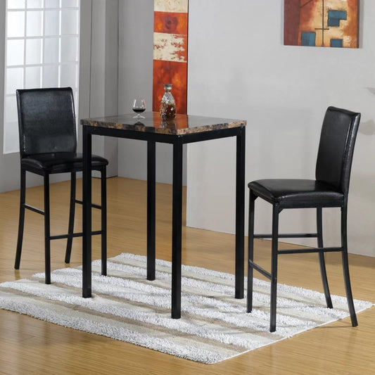 Bar Table Set: Bar Height Table with Two Chairs Pub Set