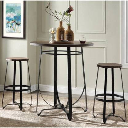 Bar Table Set: Brown 2 Person Bar Table Set