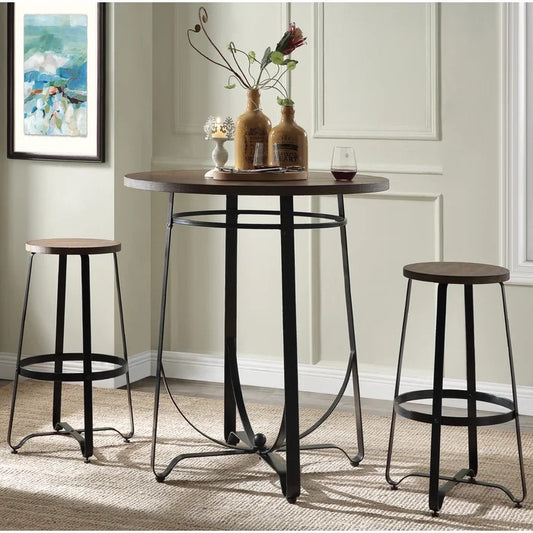 Bar Table Set: Brown 2 Person Bar Table Set
