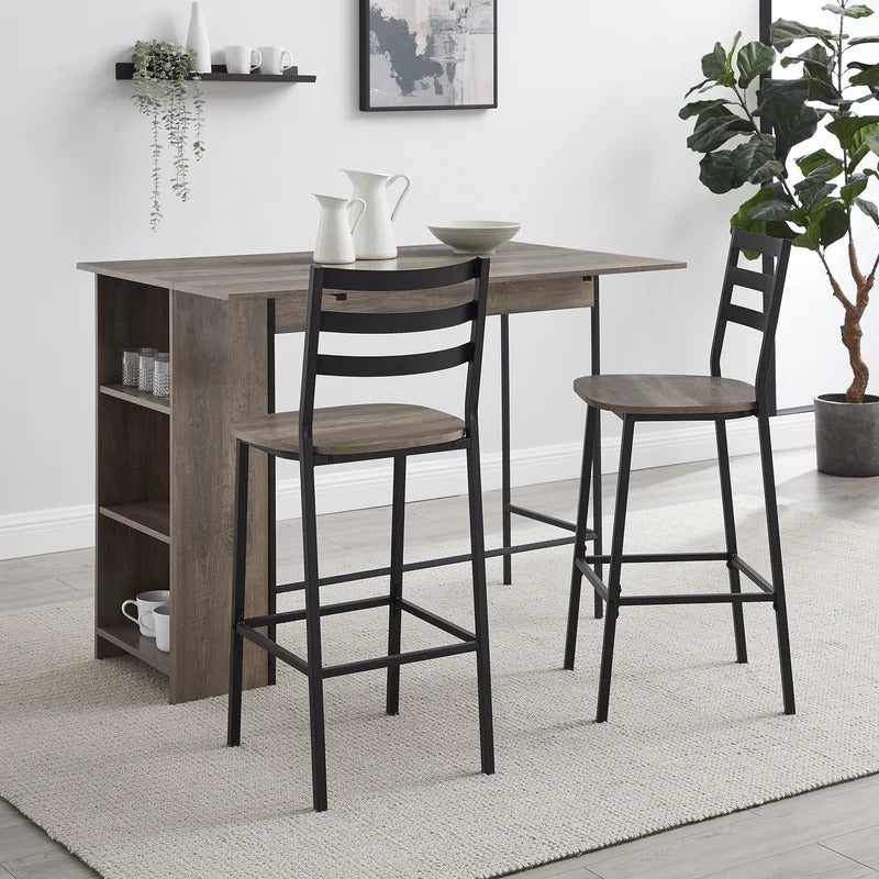 Bar Table Set: Counter Height Drop Leaf Pub Set