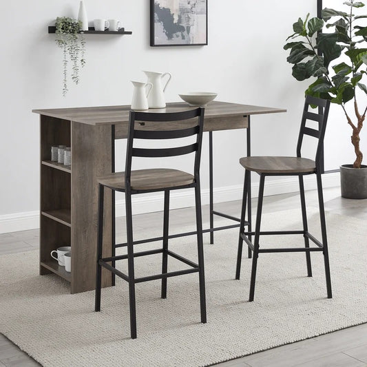 Bar Table Set: Counter Height Drop Leaf Pub Set