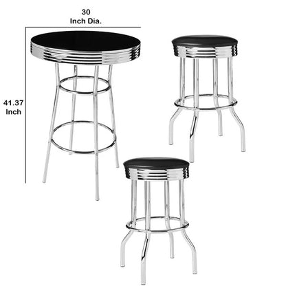 Bar Table Set: Metal Round Bar Table Set