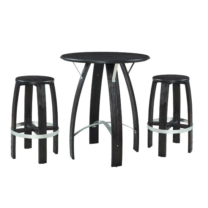 Bar Table Set: Modern Round 3 Piece Bar Table Set