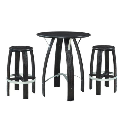 Bar Table Set: Modern Round 3 Piece Bar Table Set
