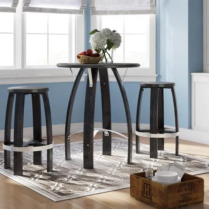 Bar Table Set: Modern Round 3 Piece Bar Table Set