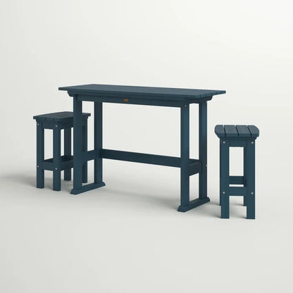 Bar Table Set: Wooden 3 Piece Bar Table Set