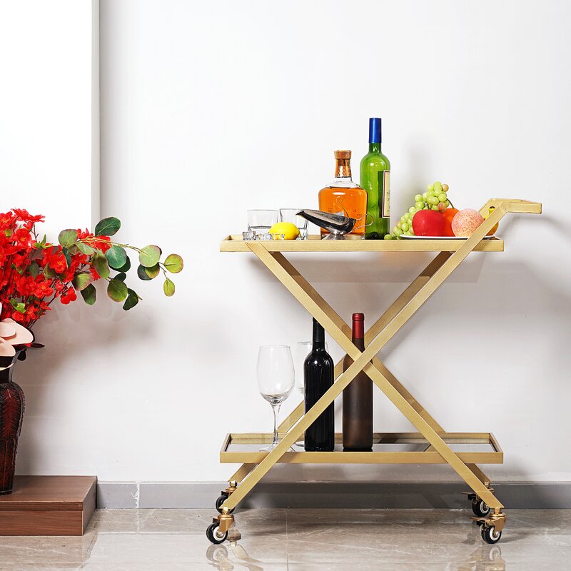 Bar Trolley: 2-Tier Kitchen Bar Trolley