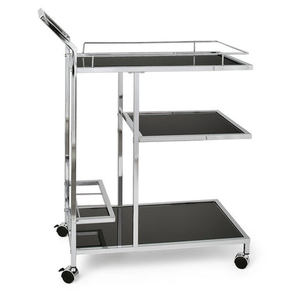 Bar Trolley: 3 Tier Shelf Chrome Bar Trolley