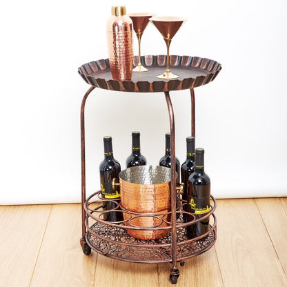 Bar Trolley : Silver Finish Bar Trolley
