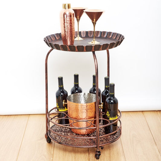 Bar Trolley : Silver Finish Bar Trolley