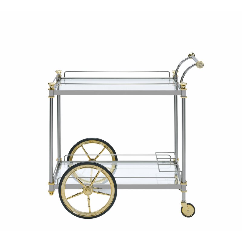 Bar Trolley : 4 Caster wheels Metal Bar Trolley