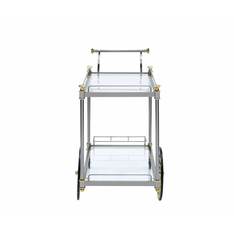 Bar Trolley : 4 Caster wheels Metal Bar Trolley