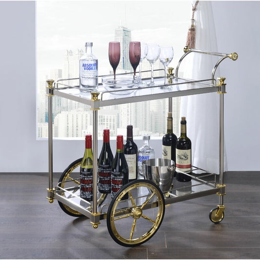 Bar Trolley : 4 Caster wheels Metal Bar Trolley