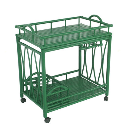 Bar Trolley : Bamboo Rolling Wine Buffet Serving Bar Trolley