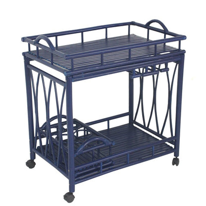 Bar Trolley : Bamboo Rolling Wine Buffet Serving Bar Trolley