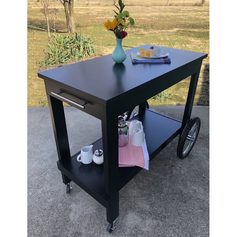 Bar Trolley: Black Rectangular Bar Trolley