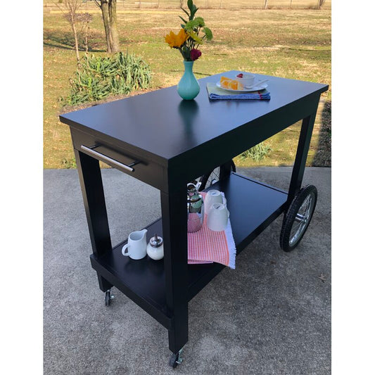 Bar Trolley: Black Rectangular Bar Trolley